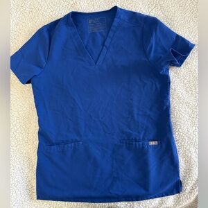 FIGS Women's Scrub Top in Winning Blue